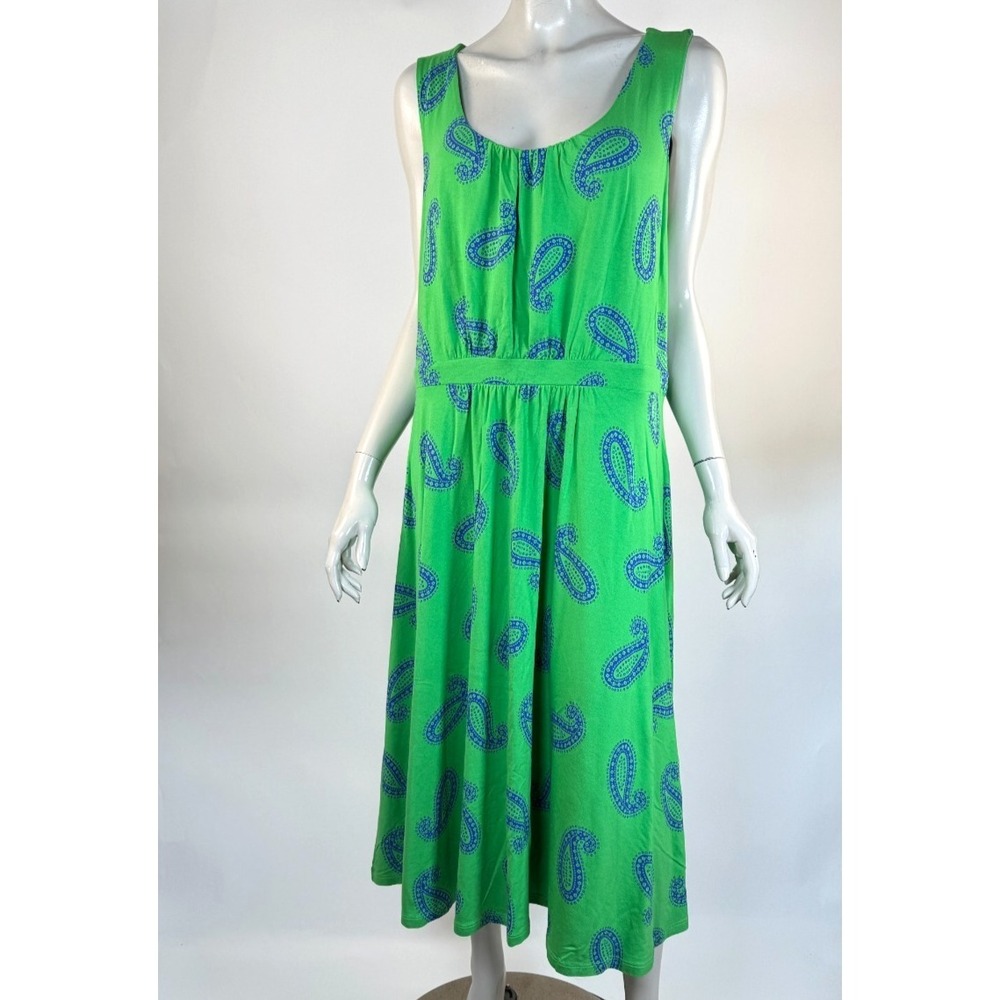 Boden Paisley Jersey Tank Dress Women‎ 16 Long NWOT Stretch Viscose Sleeveless
